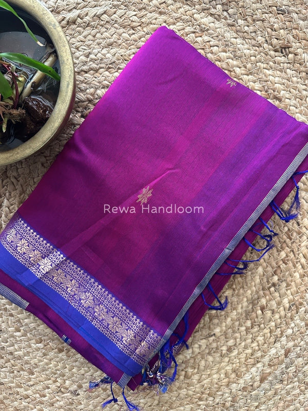 Purple Zari Butti Maheshwari Saree SBS0047