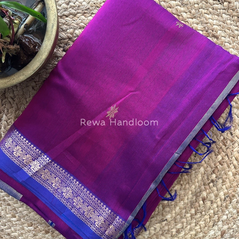 Purple Zari Butti Maheshwari Saree SBS0047