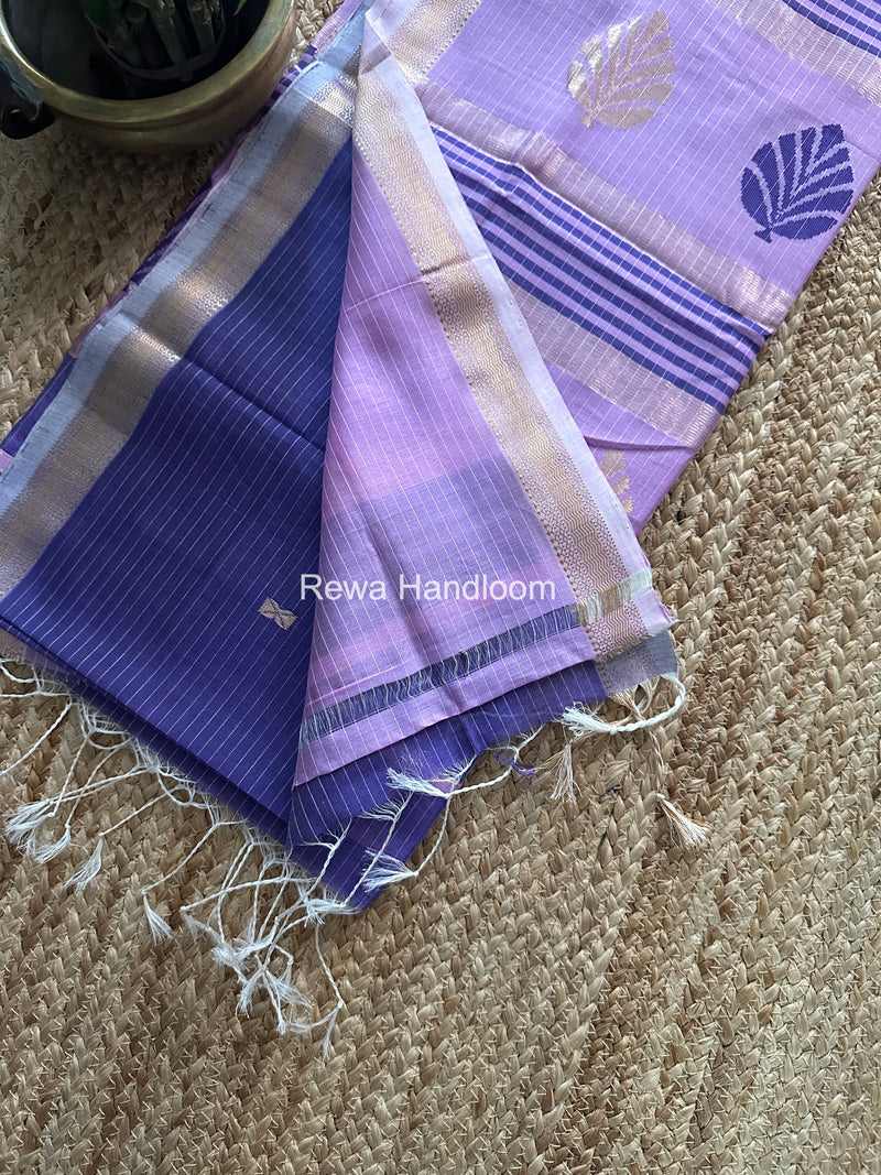 Maheshwari Dark Lavender Butta Pallu Saree BTPS076