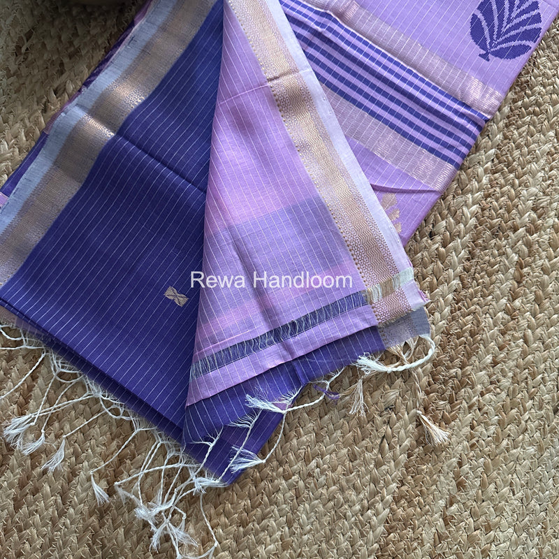 Maheshwari Dark Lavender Butta Pallu Saree BTPS076