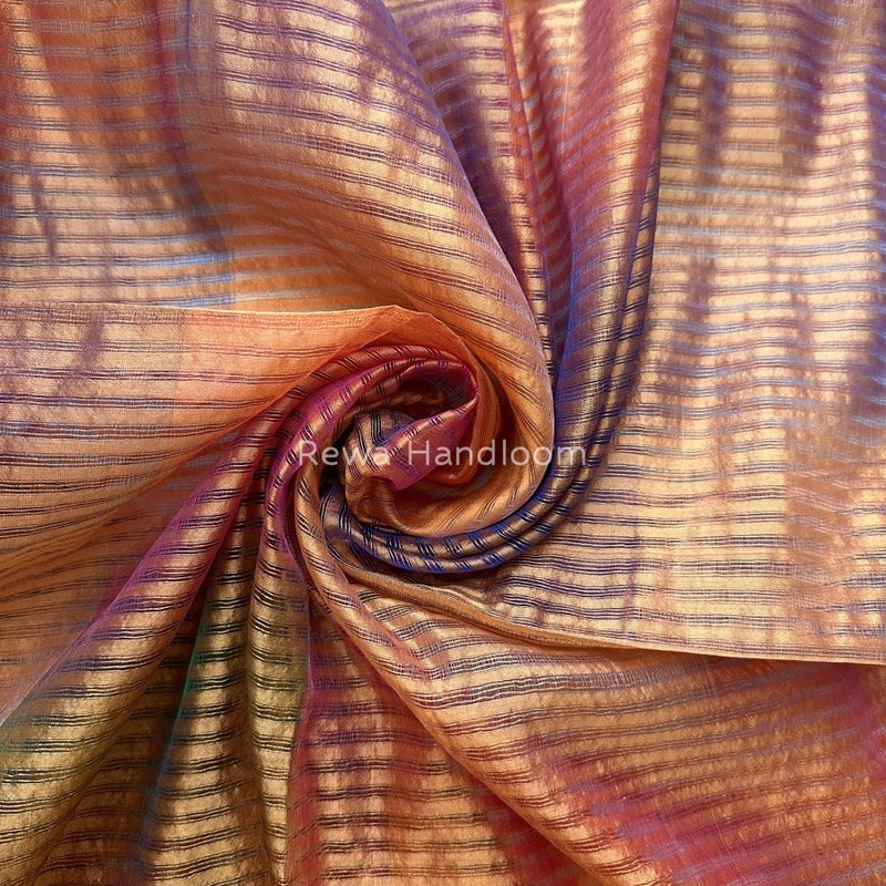 Maheshwari Orange Silk Dupatta PD012