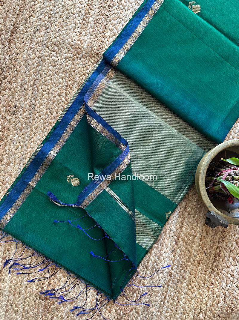 Maheshwari Shaded Gajalakshmi Diya Butta Saree