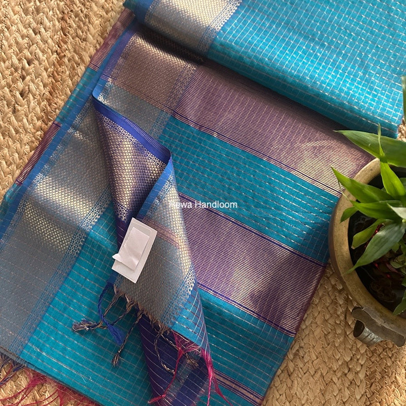 Maheshwari Zari Checks Saree