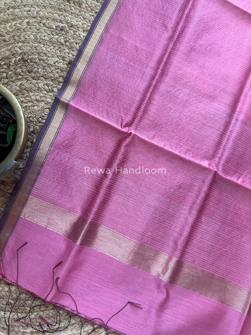 Maheshwari Dark Pink Silk Dupatta PD042