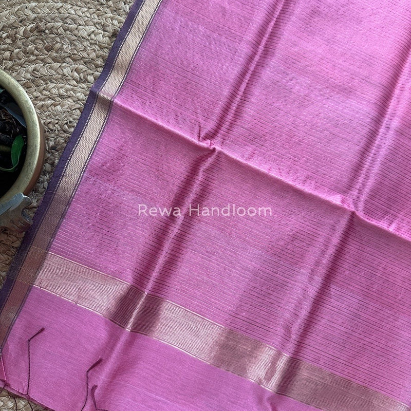 Maheshwari Dark Pink Silk Dupatta PD042