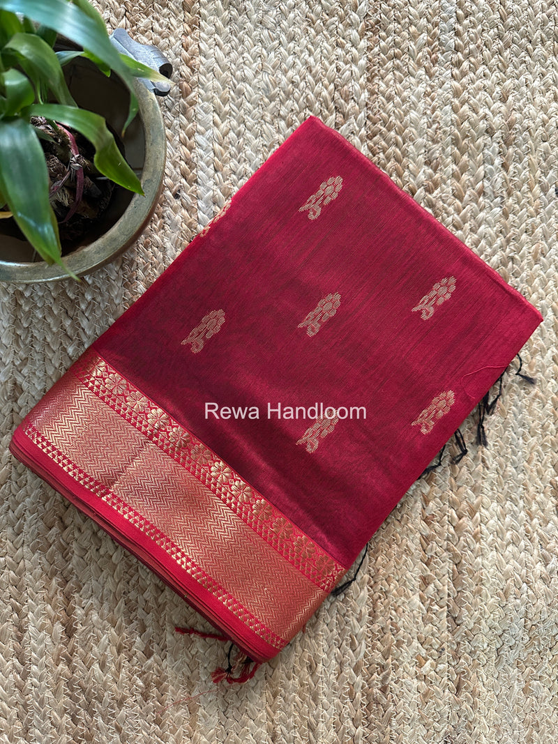 Maheshwari Green Lotus Butta Saree NLB03