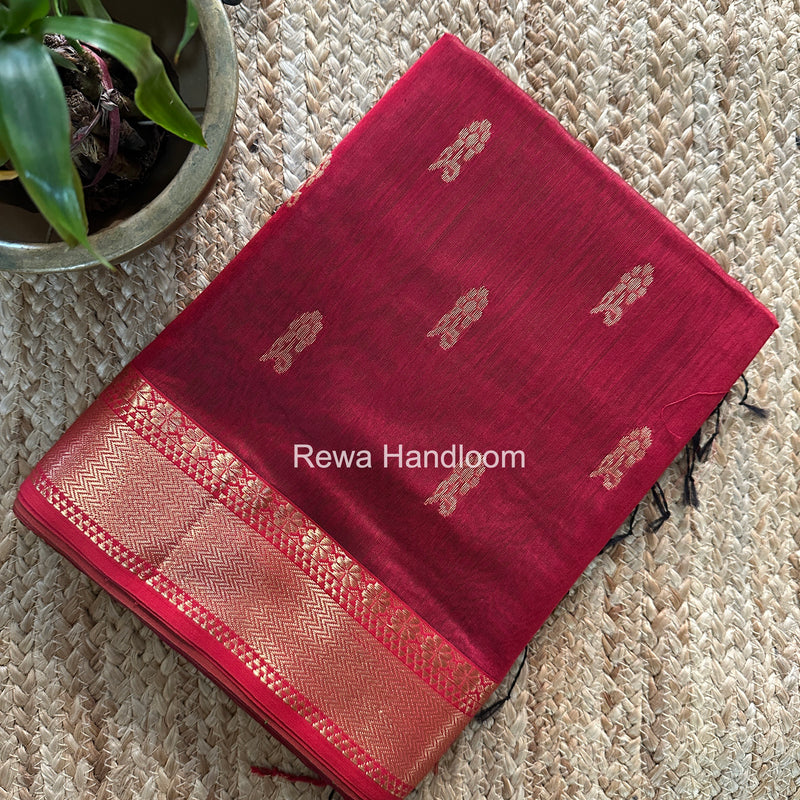 Maheshwari Green Lotus Butta Saree NLB03