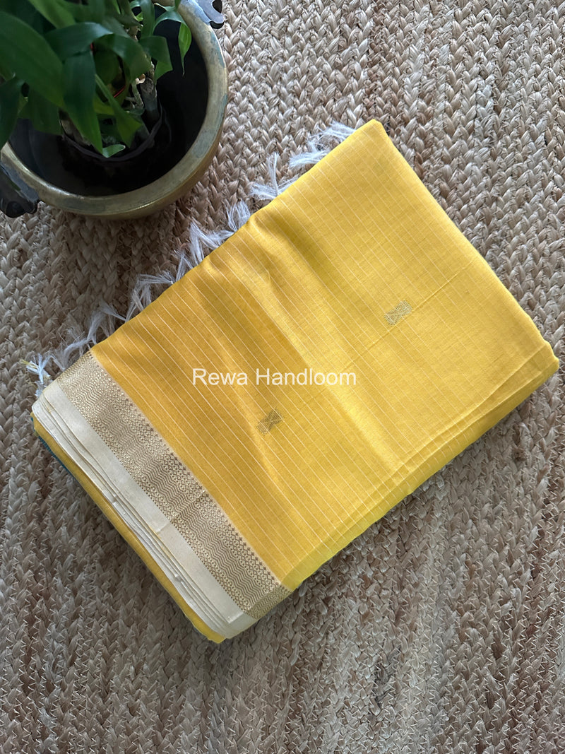 Maheshwari Yellow Butta Pallu Saree BTPS073