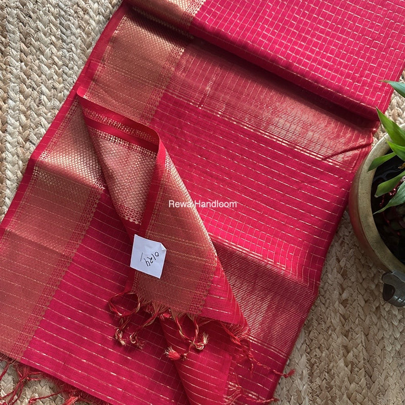 Maheshwari Zari Checks Saree