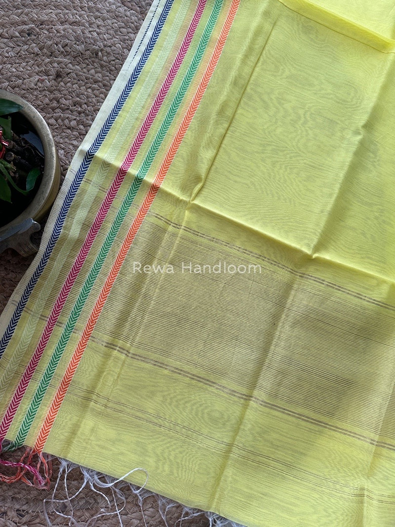 Maheshwari Yellow Silk Dupatta PD013