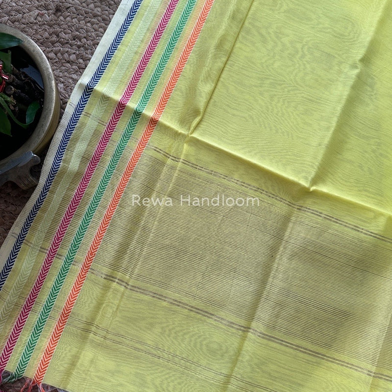 Maheshwari Yellow Silk Dupatta PD013
