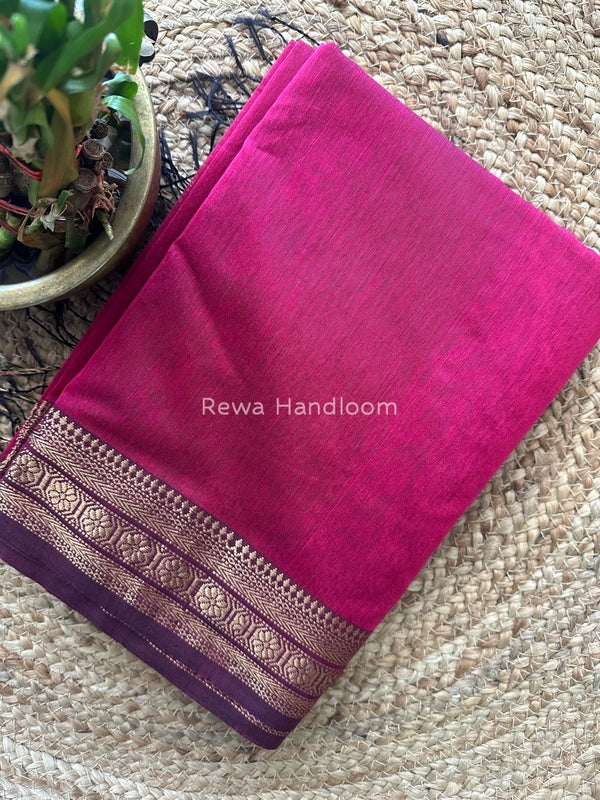 Maheshwari Magenta Zari Skirt Saree ZS068