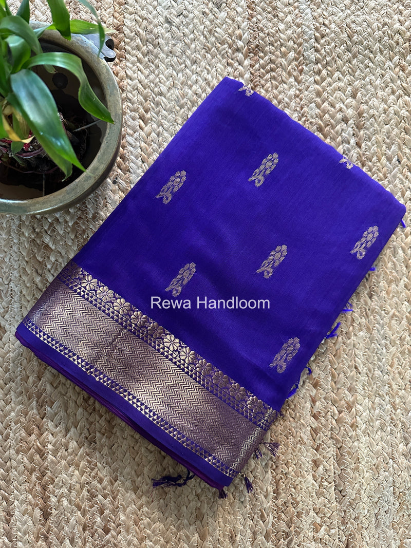 Maheshwari Purple Lotus Butta Saree NLB01