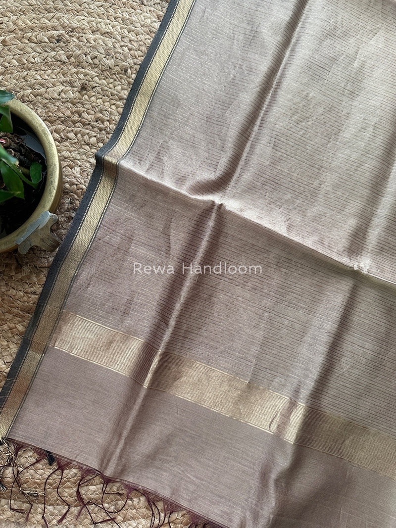 Maheshwari Beige Silk Dupatta PD045