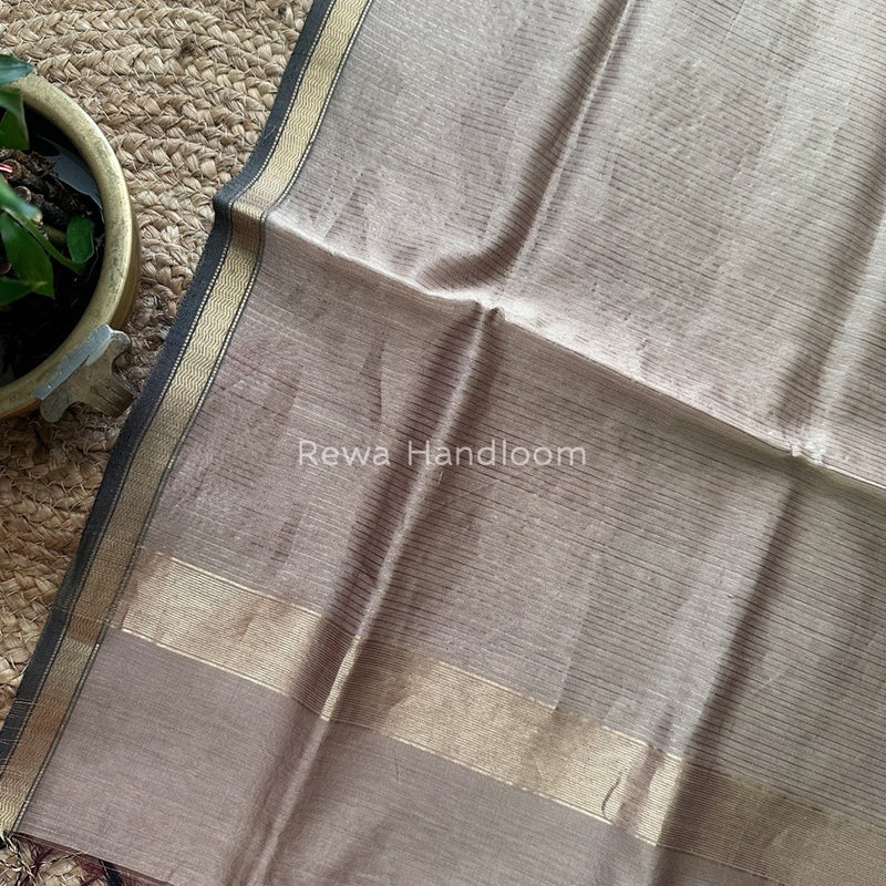 Maheshwari Beige Silk Dupatta PD045