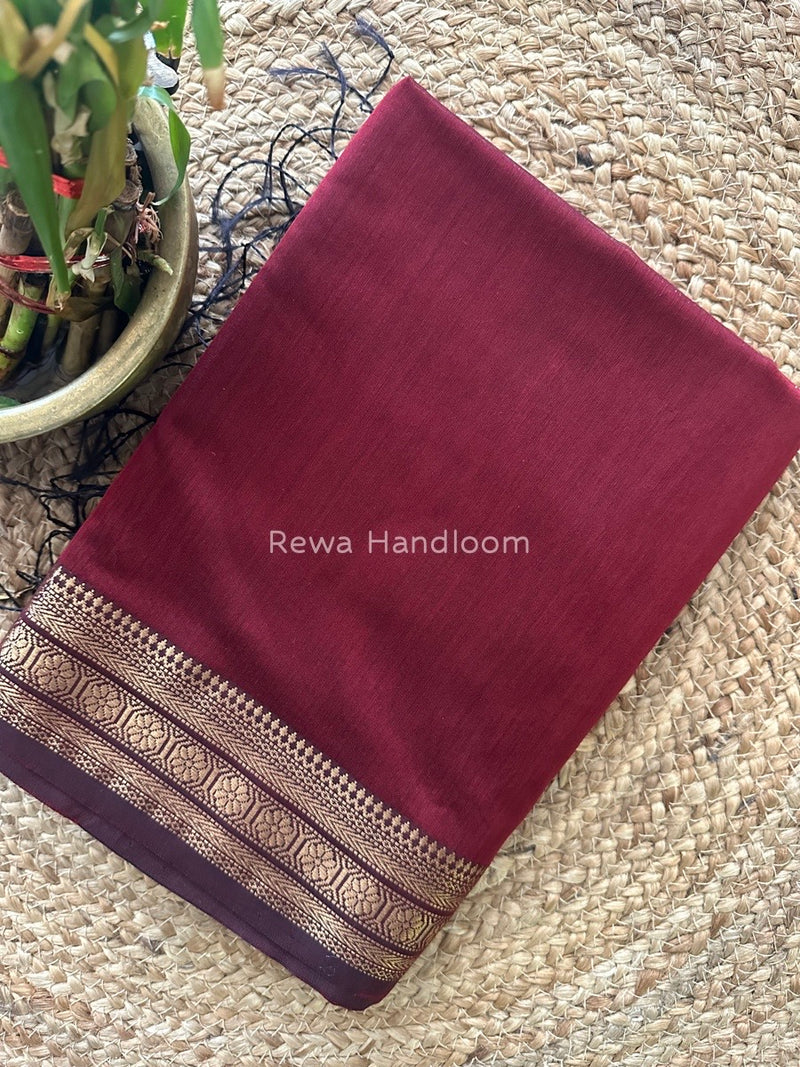 Maheshwari Maroon Zari Skirt Saree ZS070