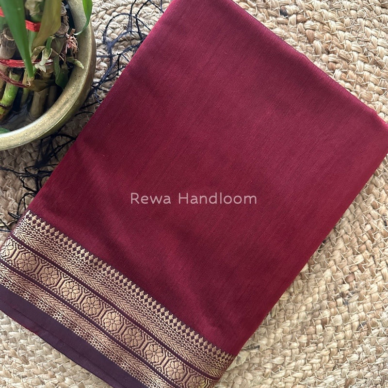 Maheshwari Maroon Zari Skirt Saree ZS070