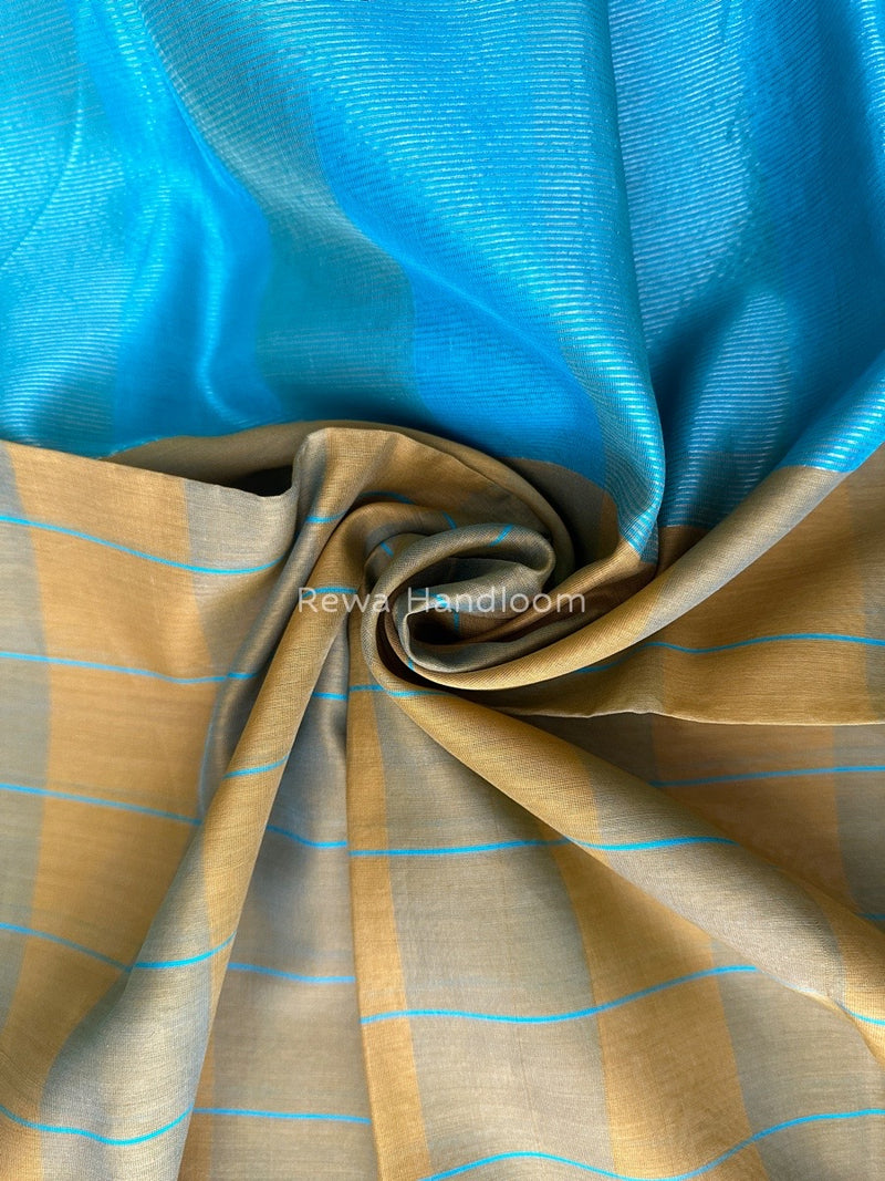 Maheshwari Mustard Yellow Silk Dupatta PD023