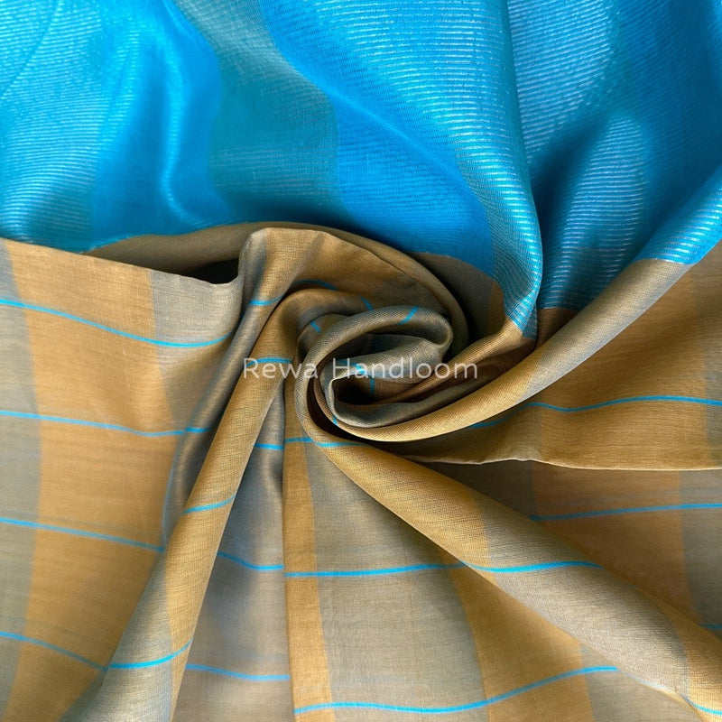 Maheshwari Mustard Yellow Silk Dupatta PD023