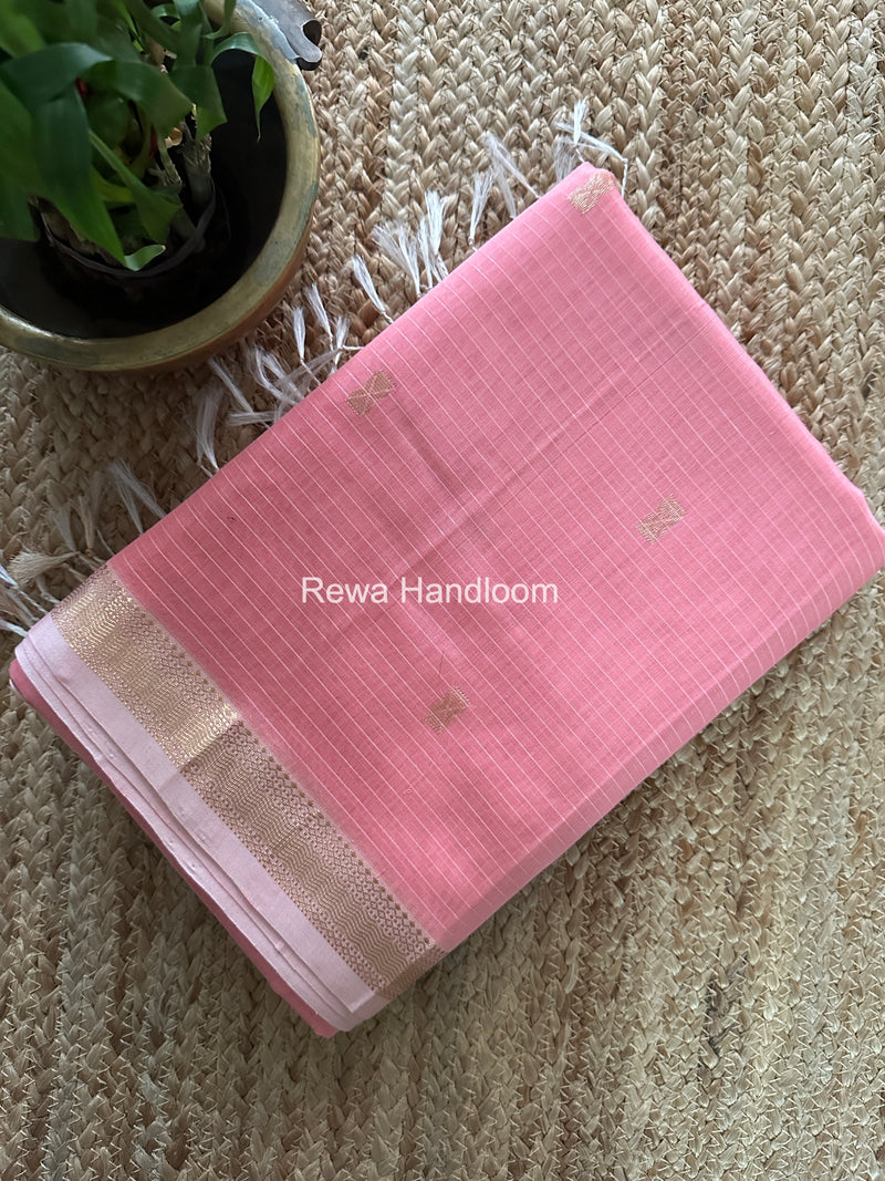 Maheshwari Baby Pink Butta Pallu Saree BTPS070