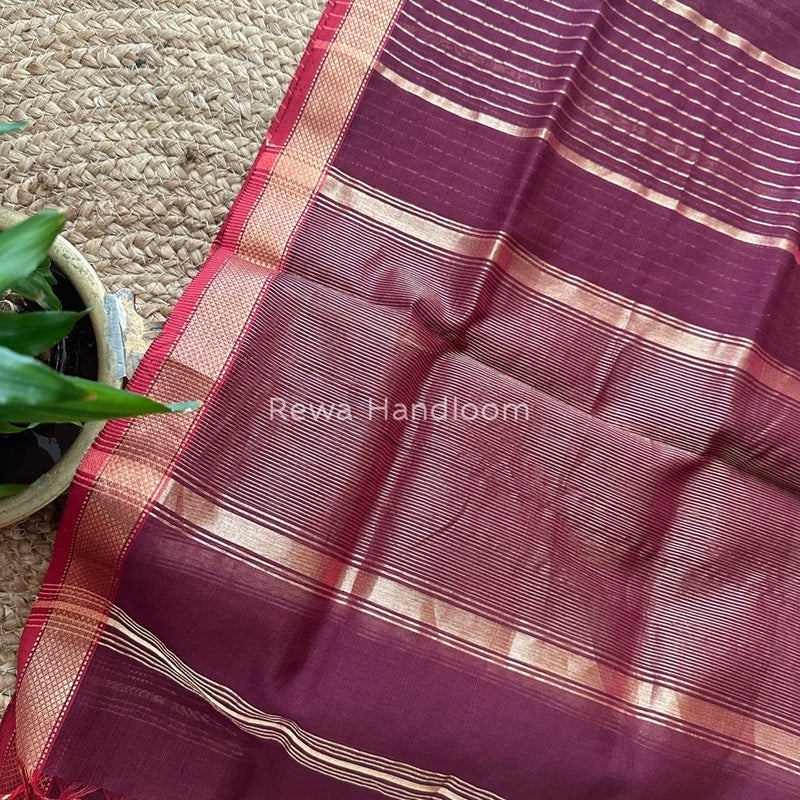 Maheshwari Wine Silk Dupatta PD041