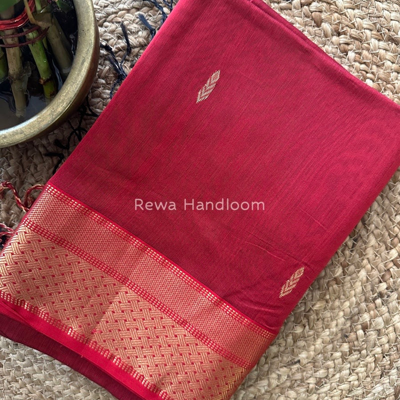 Maheshwari Red Rich Pallu Silk Saree HPS02