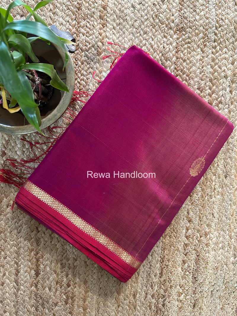 Maheshwari Magenta Shaded Gajalakshmi Diya Butta Saree GKDB04