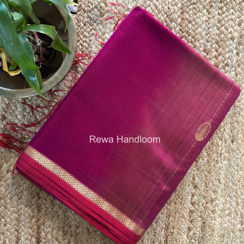 Maheshwari Magenta Shaded Gajalakshmi Diya Butta Saree GKDB04