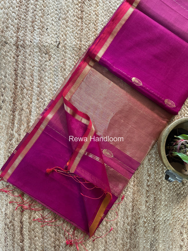 Maheshwari Shaded Gajalakshmi Diya Butta Saree