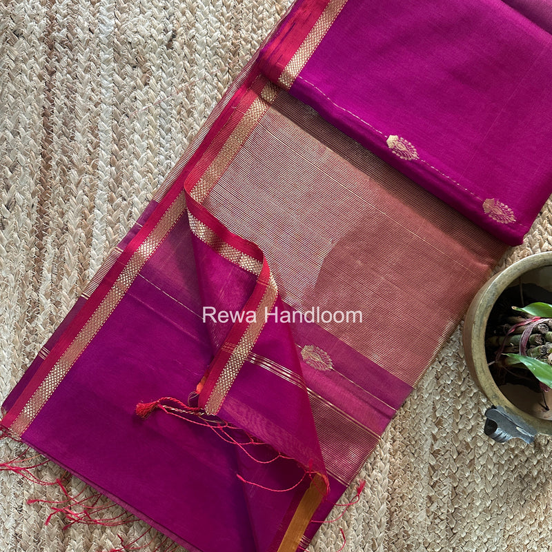 Maheshwari Shaded Gajalakshmi Diya Butta Saree