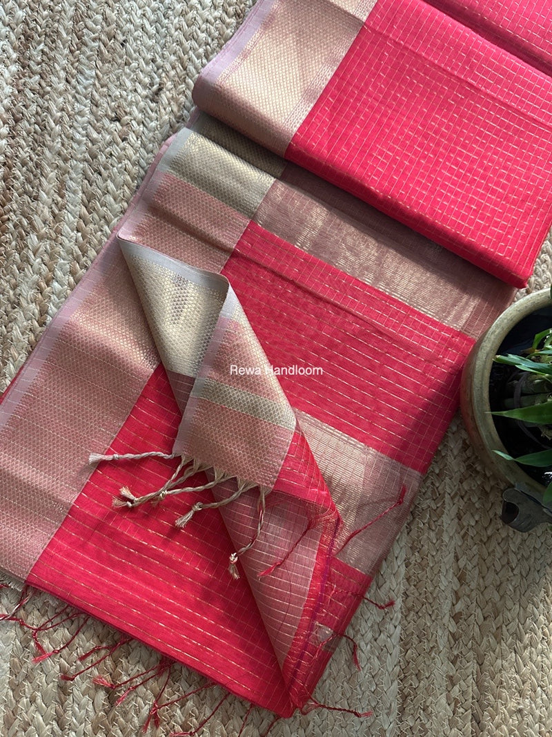 Maheshwari Zari Checks Saree