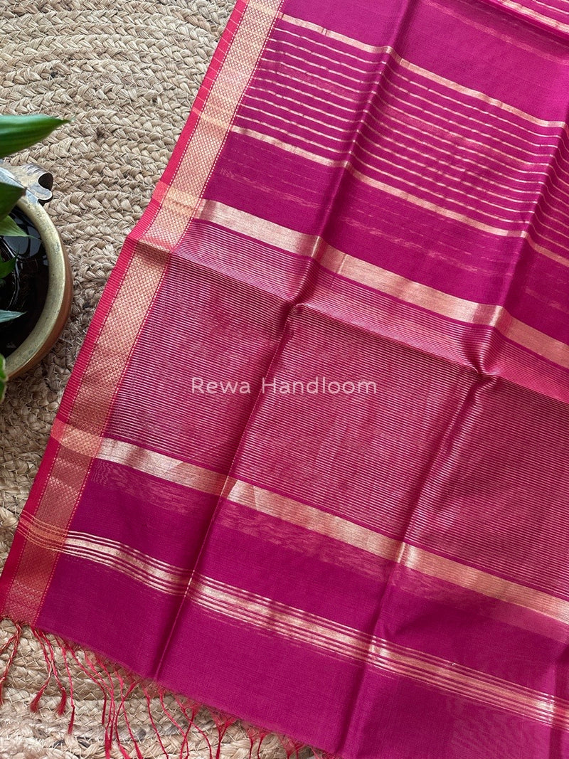Maheshwari Magenta Silk Dupatta PD035
