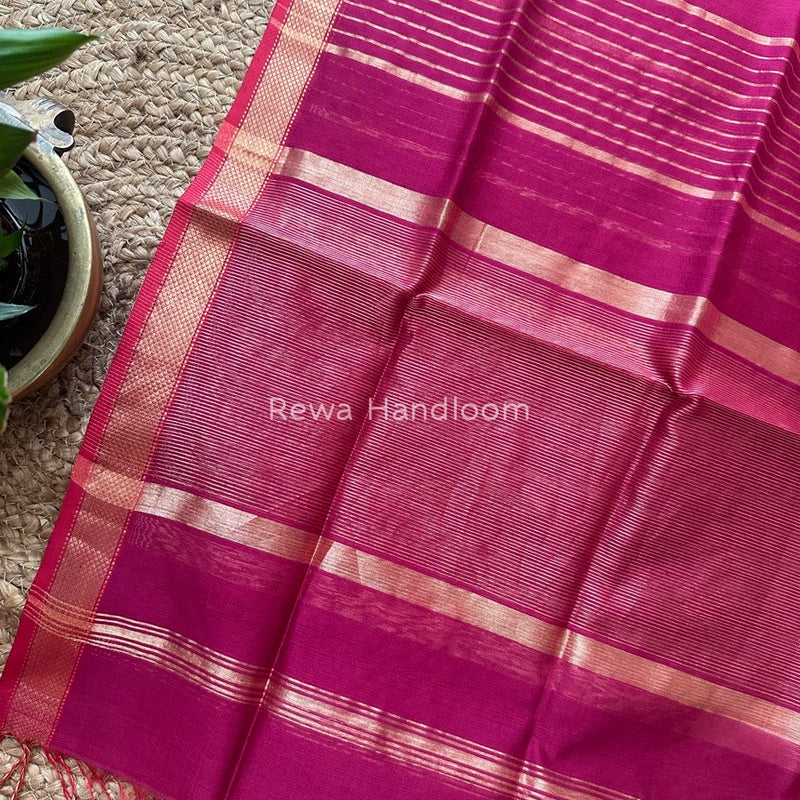 Maheshwari Magenta Silk Dupatta PD035