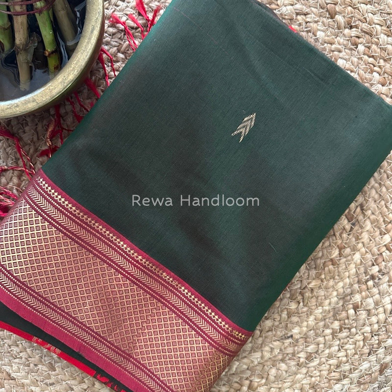 Maheshwari Green Rich Pallu Silk Saree HPS03