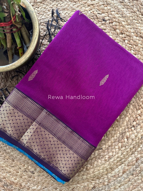 Maheshwari Purple Rich Pallu Silk Saree HPS04
