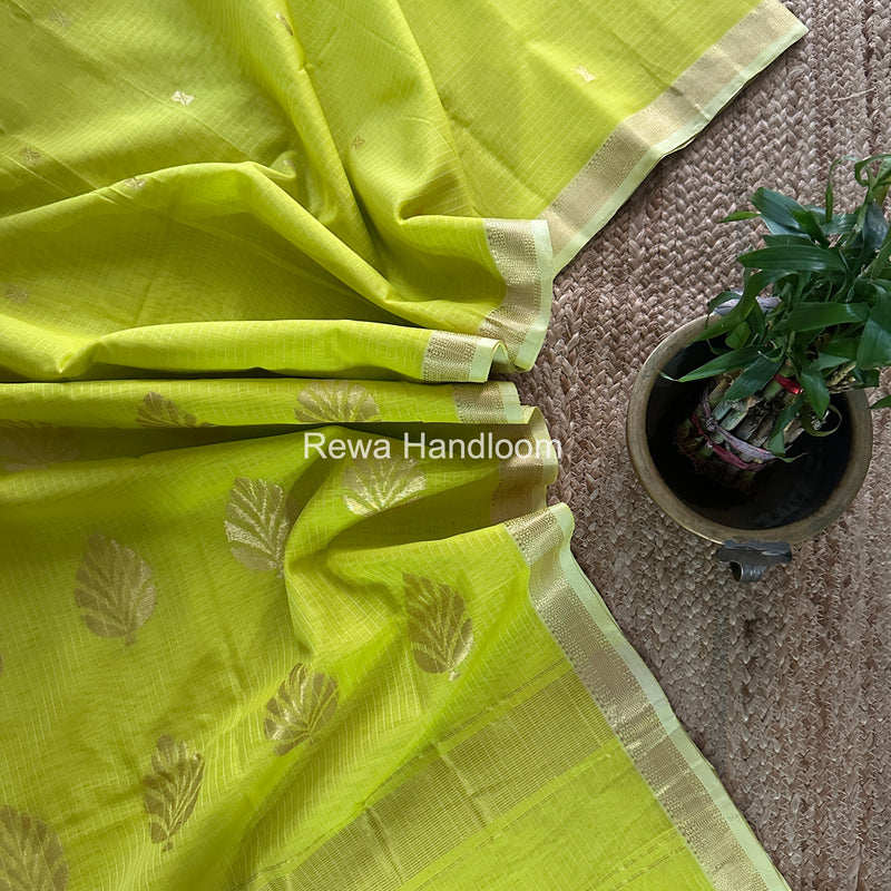 Maheshwari Lemon Yellow Butta Pallu Saree BTPS069