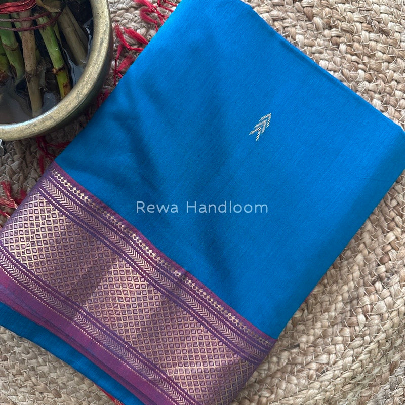 Maheshwari Sea Blue Rich Pallu Silk Saree HPS05