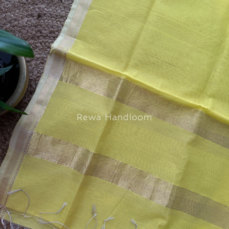 Maheshwari Yellow Silk Dupatta PD018