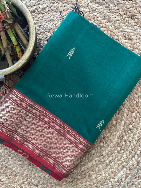 Maheshwari Green Rich Pallu Silk Saree HPS07