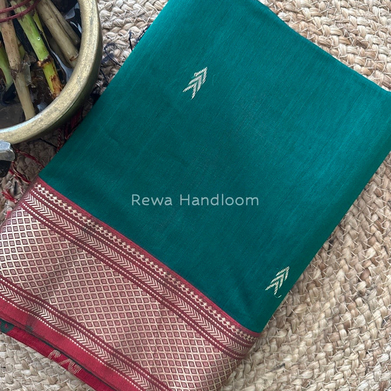 Maheshwari Green Rich Pallu Silk Saree HPS07