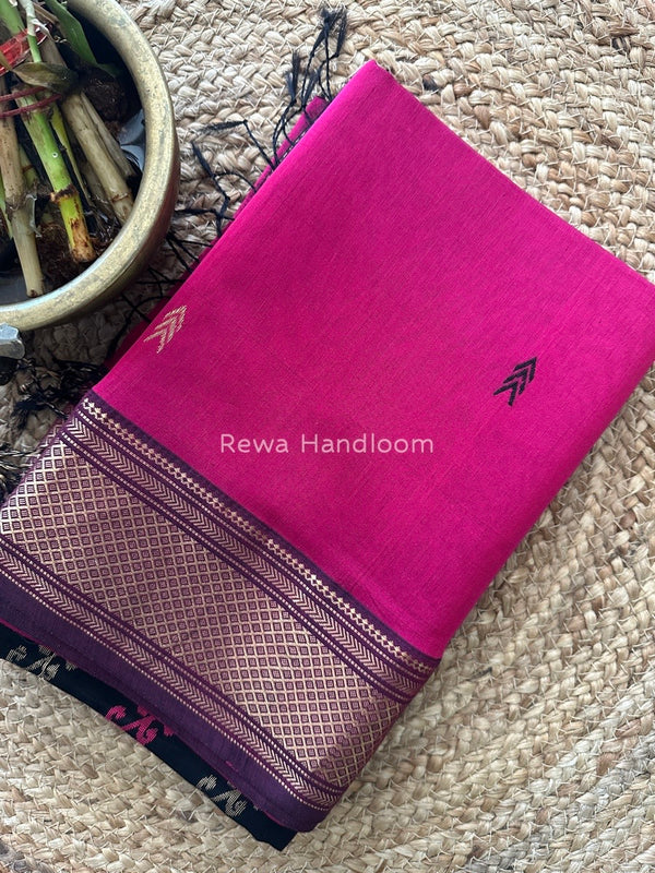 Maheshwari Magenta Rich Pallu Silk Saree HPS08
