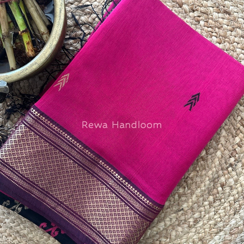Maheshwari Magenta Rich Pallu Silk Saree HPS08