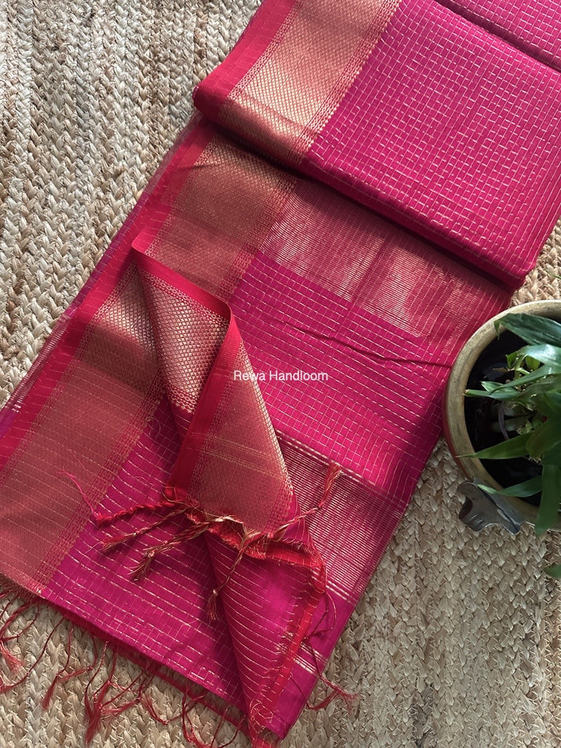 Maheshwari Zari Checks Saree