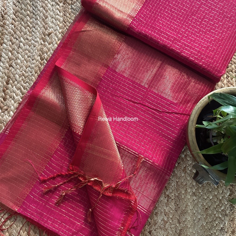 Maheshwari Zari Checks Saree