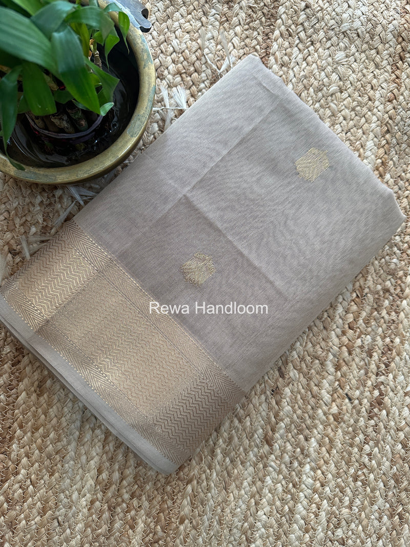 Maheshwari Beige Lotus Butta Saree LBS092