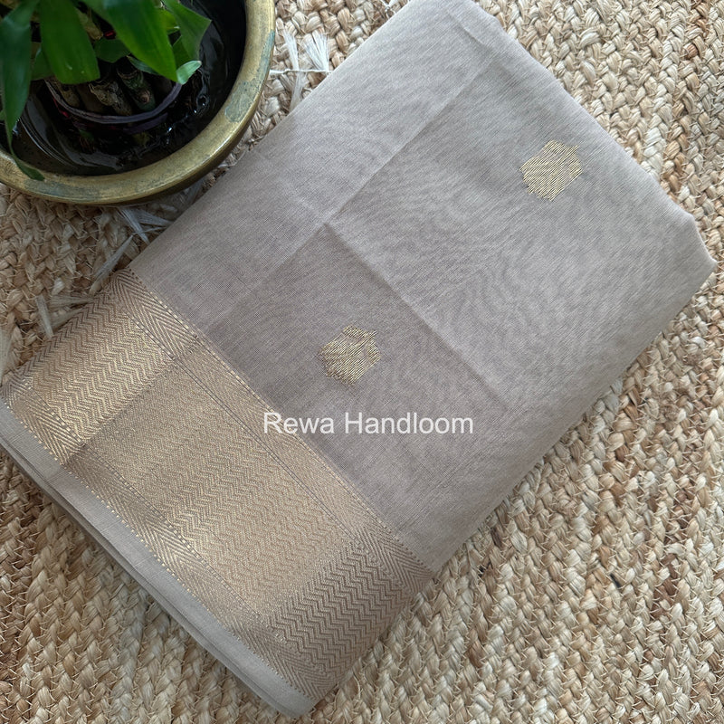 Maheshwari Beige Lotus Butta Saree LBS092