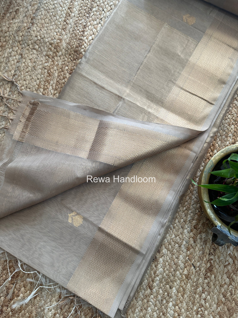 Maheshwari Beige Lotus Butta Saree LBS092