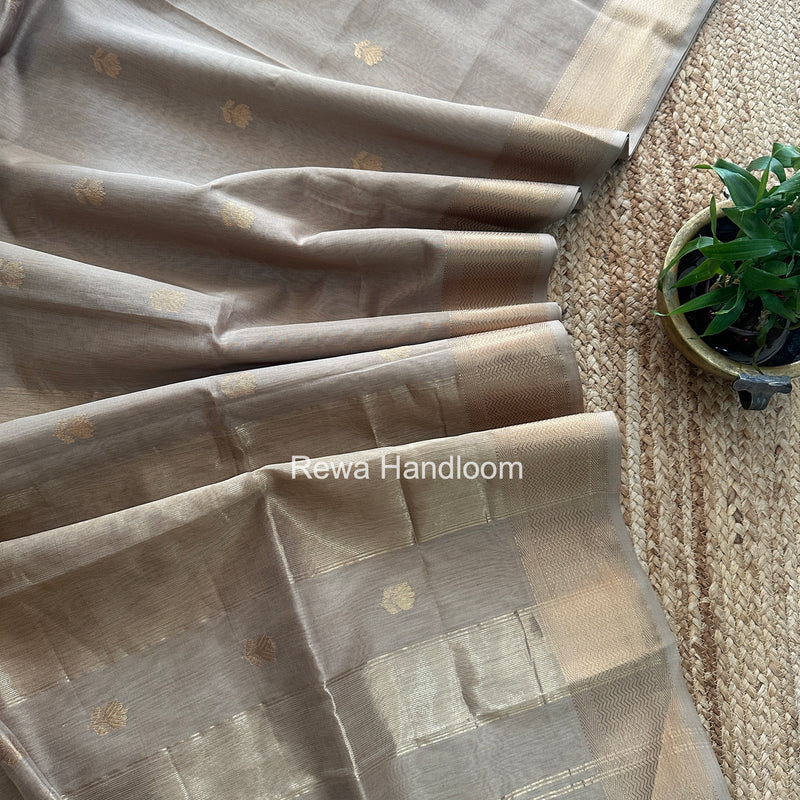Maheshwari Beige Lotus Butta Saree LBS092