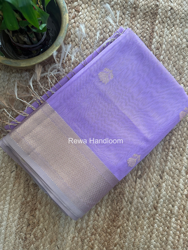Maheshwari Lavender Lotus Butta Saree LBS093