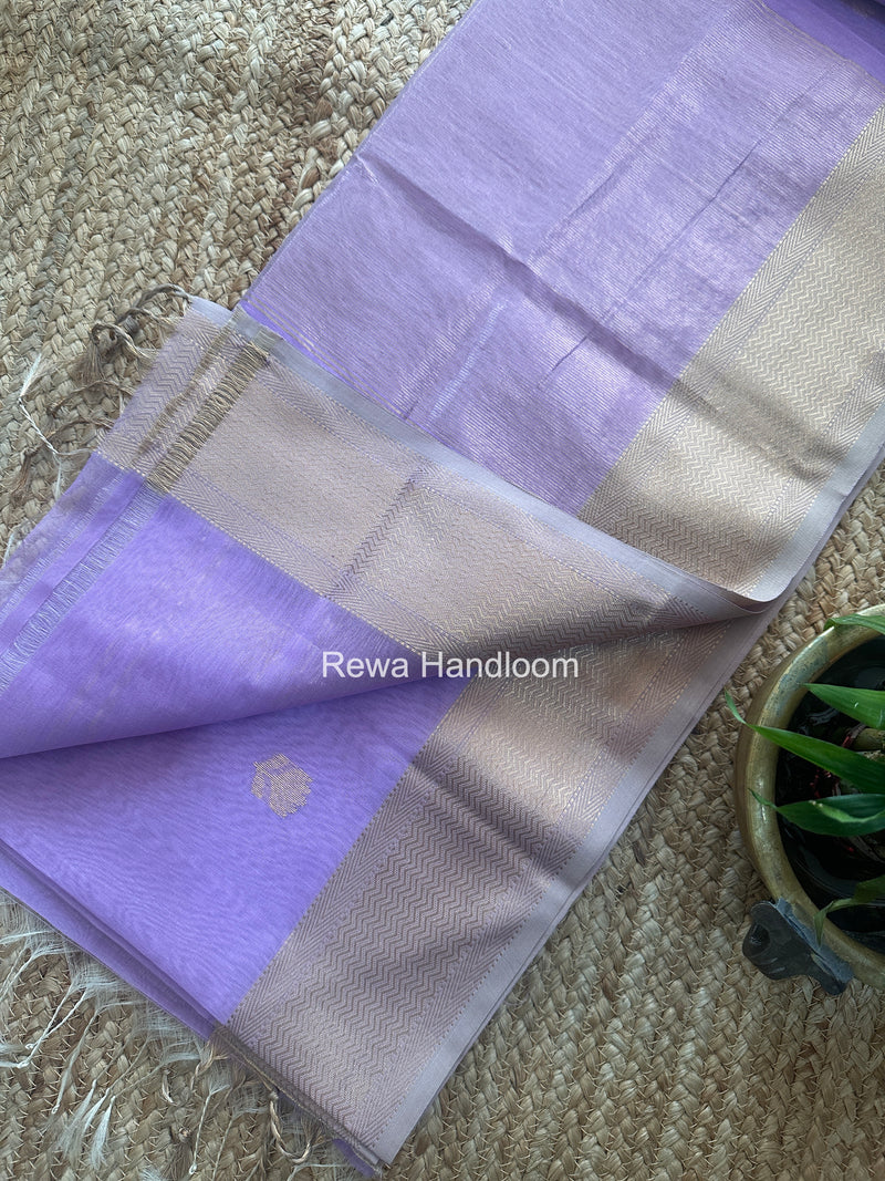 Maheshwari Lavender Lotus Butta Saree LBS093